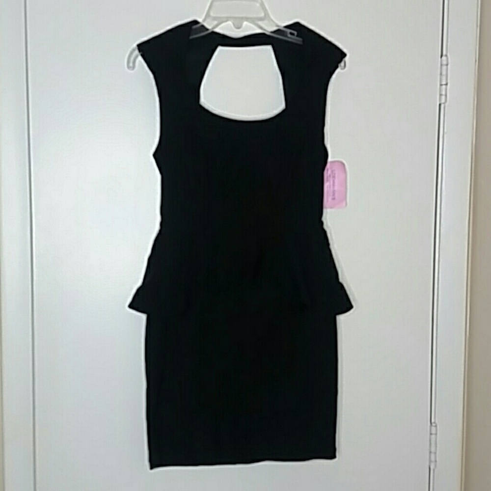 Stitch Btween Black Mini Dress